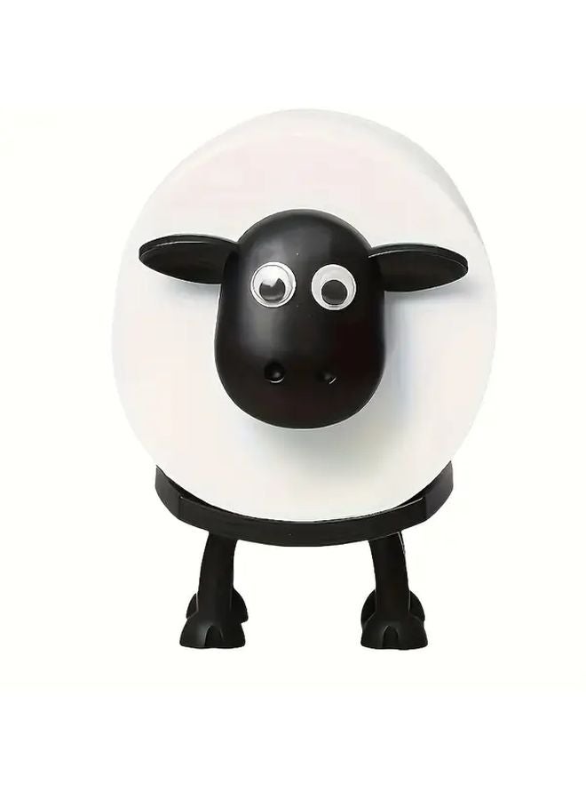 حامل ورق التواليت بلاك شيب قطعتين، مجموعة توزيع ذاتي لديكور الحمام - Image 2